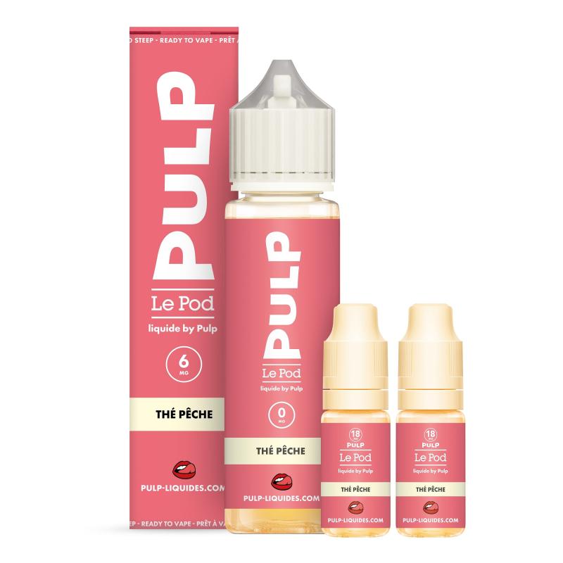 Thé Pêche 60ml (pack 6mg) Le Pod Liquid - Le Pod Liquide
